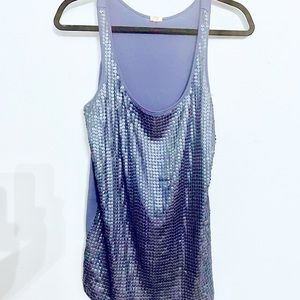 JCrew Blue Sequin Tank Top Size Medium